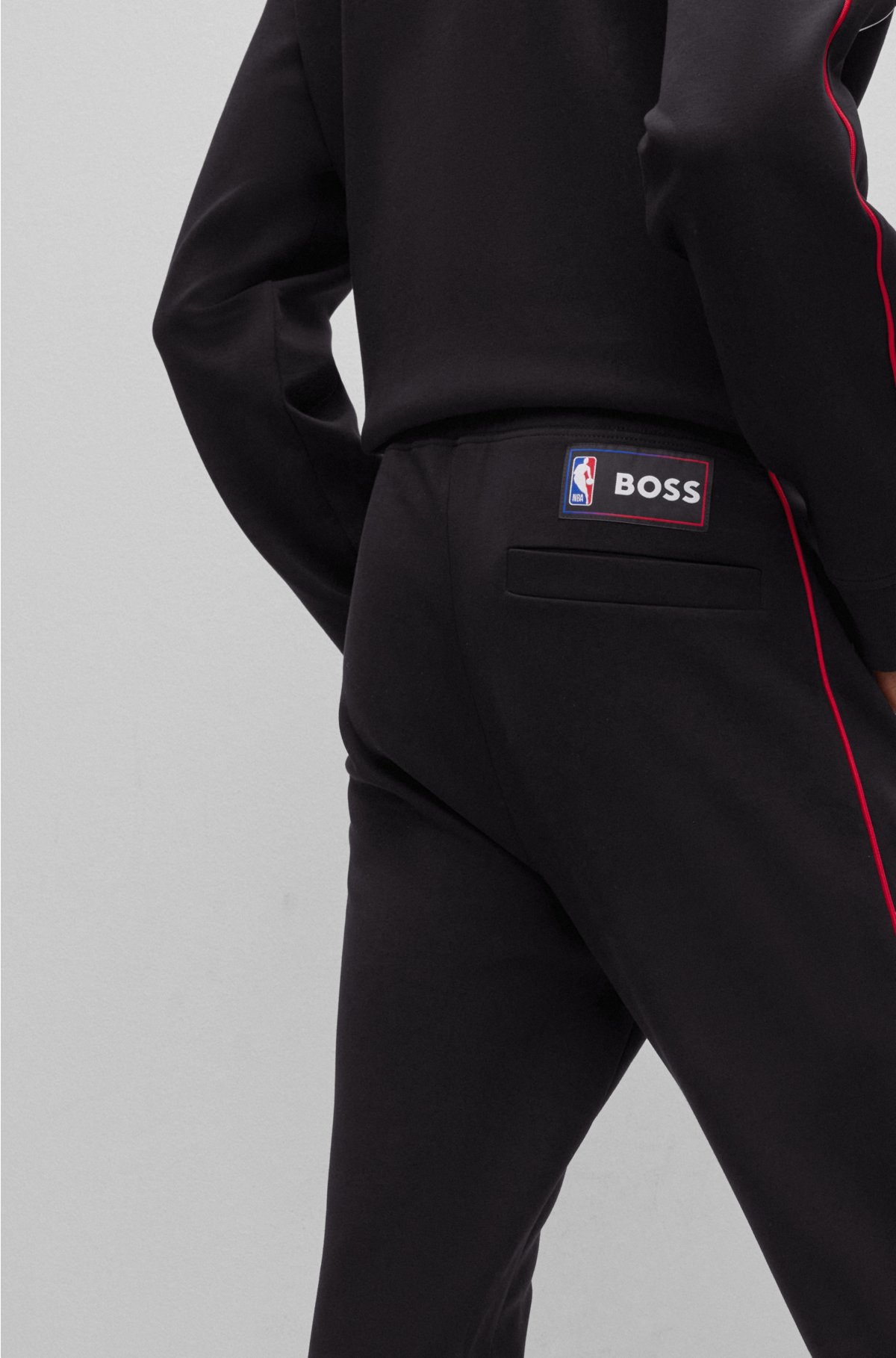 BOSS by HUGO BOSS & Nba Cotton-blend Tracksuit Bottoms With Bold Branding  in Natural for Men