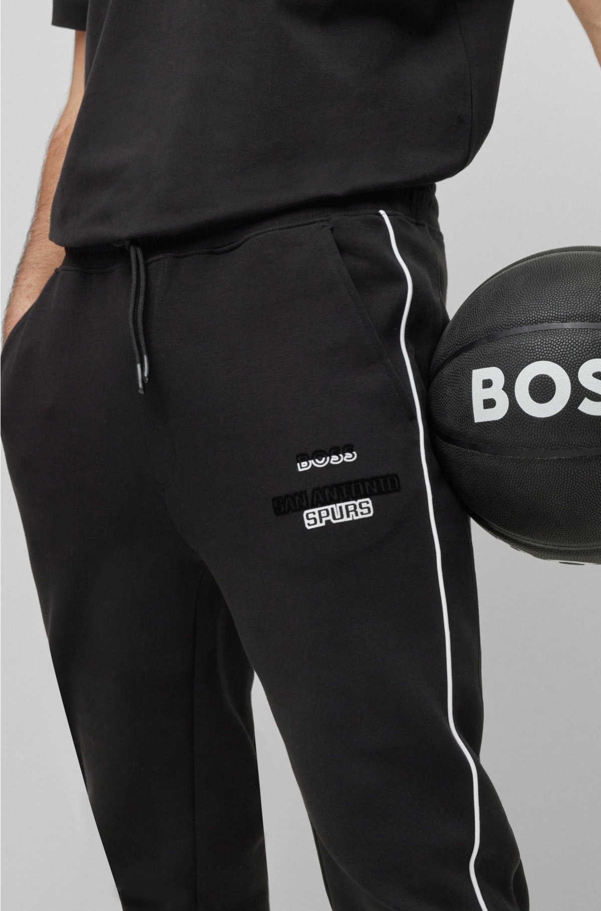 BOSS & NBA cotton-blend tracksuit bottoms