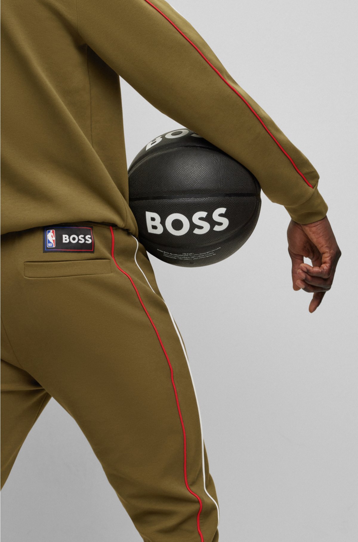 BOSS - BOSS & NBA cotton-blend tracksuit bottoms
