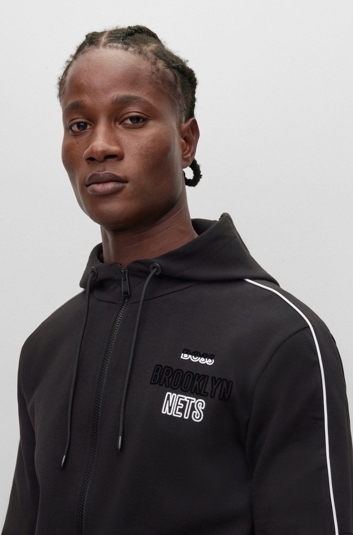 BOSS - BOSS & NBA cotton-blend zip-up hoodie