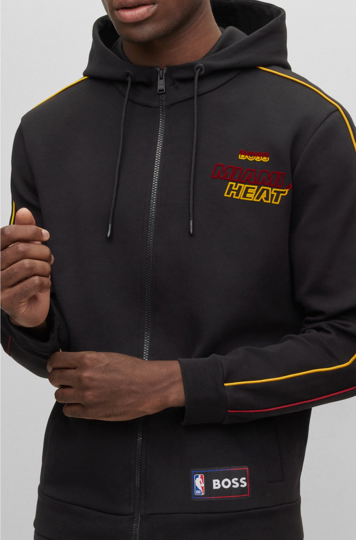 BOSS & NBA cotton-blend zip-up hoodie