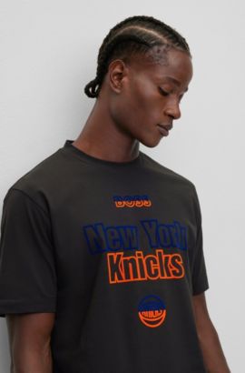 New York Knicks NBA x Hugo Boss Bounce Logo Tri-Blend Pullover Hoodie -  Black