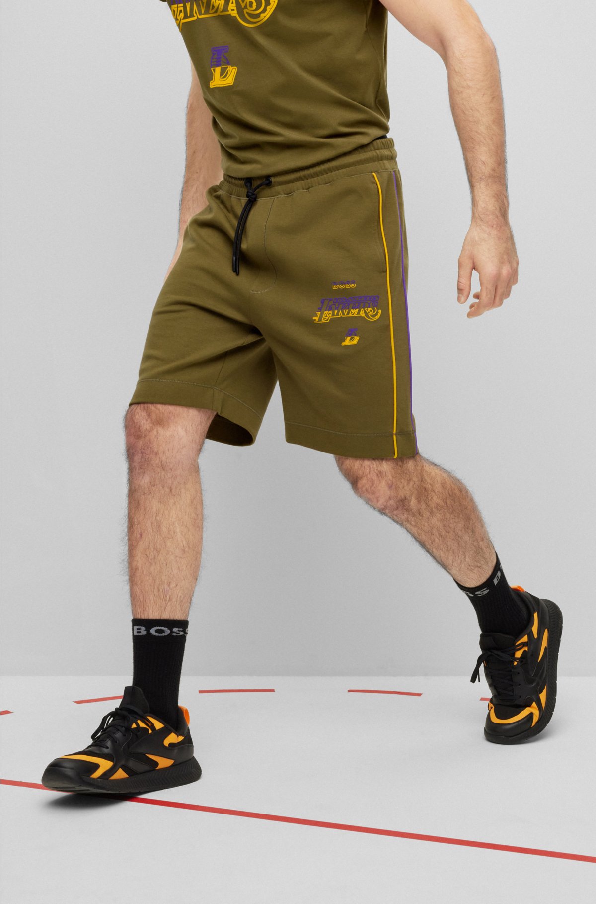 Hugo Boss BOSS x NBA Men's Los Angeles Lakers Cotton-Blend Shorts