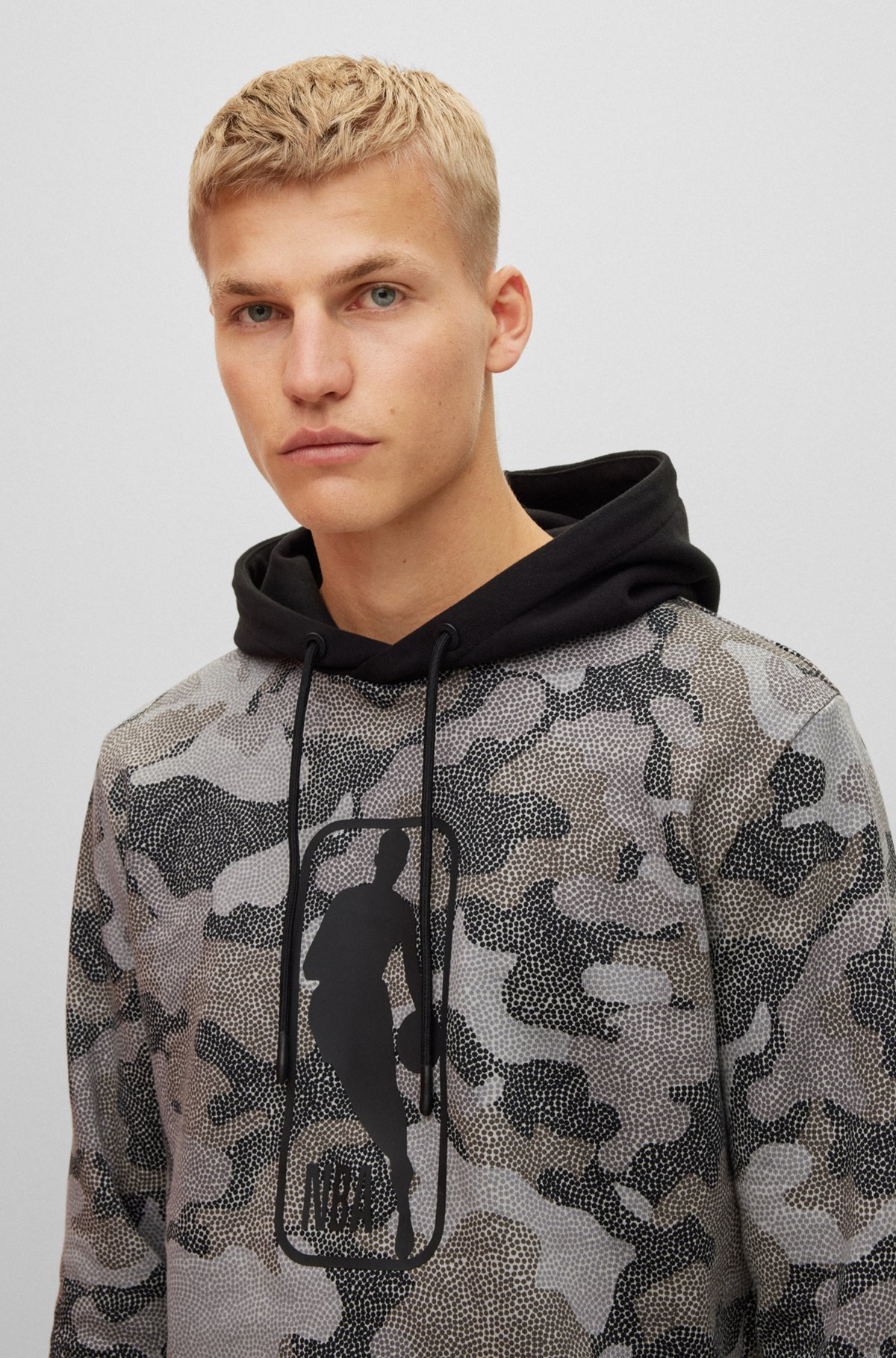 BOSS - BOSS & NBA cotton-terry hoodie with camouflage pattern