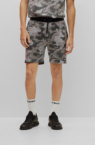 BOSS & NBA cotton-terry shorts with camouflage pattern, NBA Generic