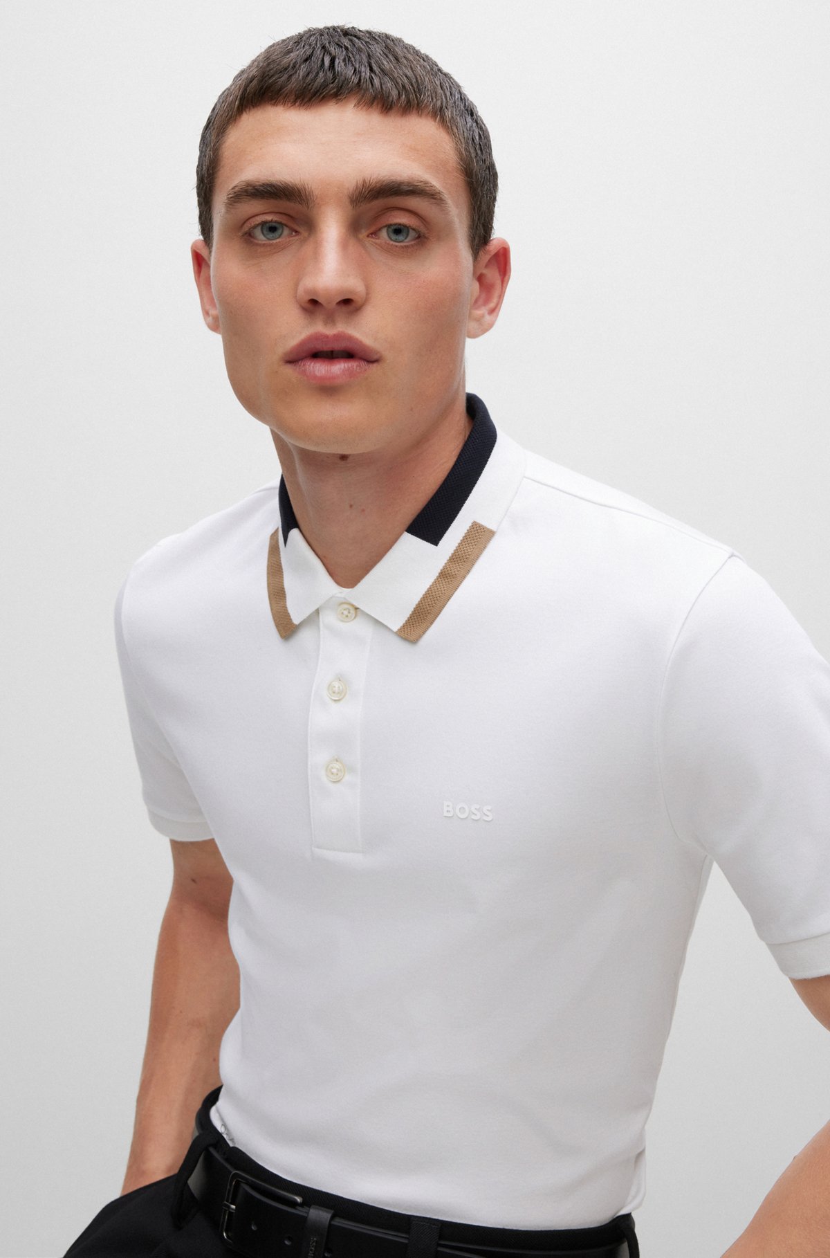 BOSS - Slim-fit polo shirt in mercerized cotton