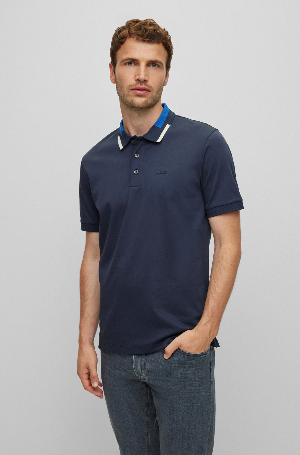 BOSS Slim-fit polo shirt in cotton