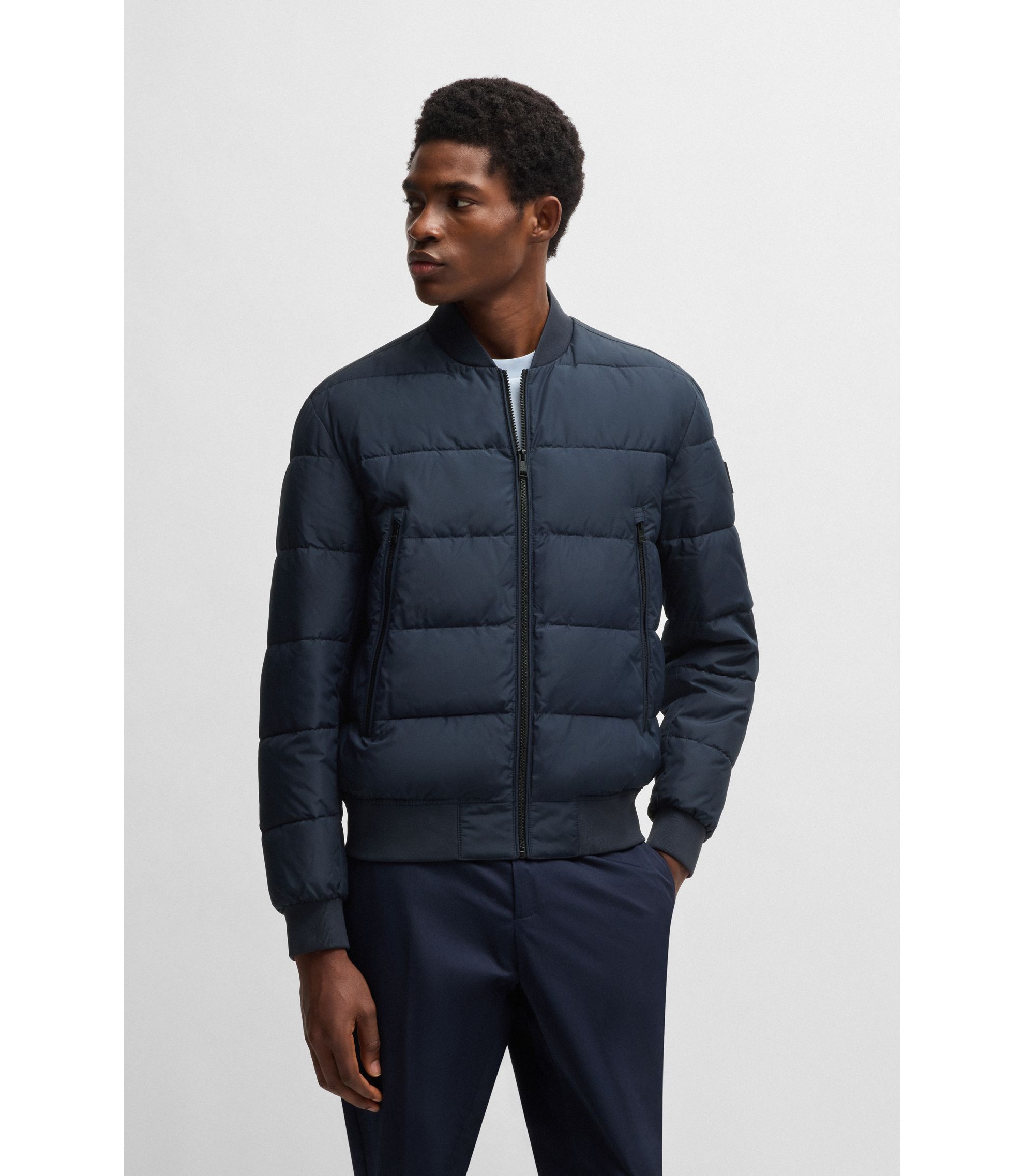 【希少・美品】Hugo Boss　ボンバージャケット(CORBETT) BOSS Corbett Quilted Bomber Jacket, Black