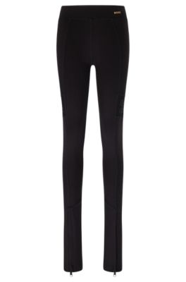 BOSS - Slim-fit leggings with logo details and zip hems