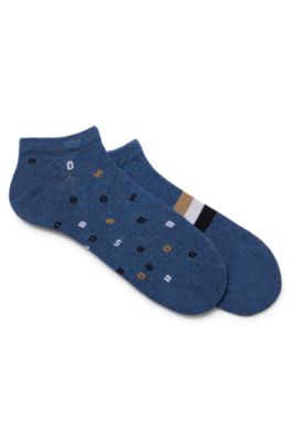 HUGO BOSS TWO-PACK OF ANKLE SOCKS WITH SIGNATURE DETAILS