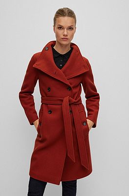 Short winter coat woman wool blend double-breasted closure