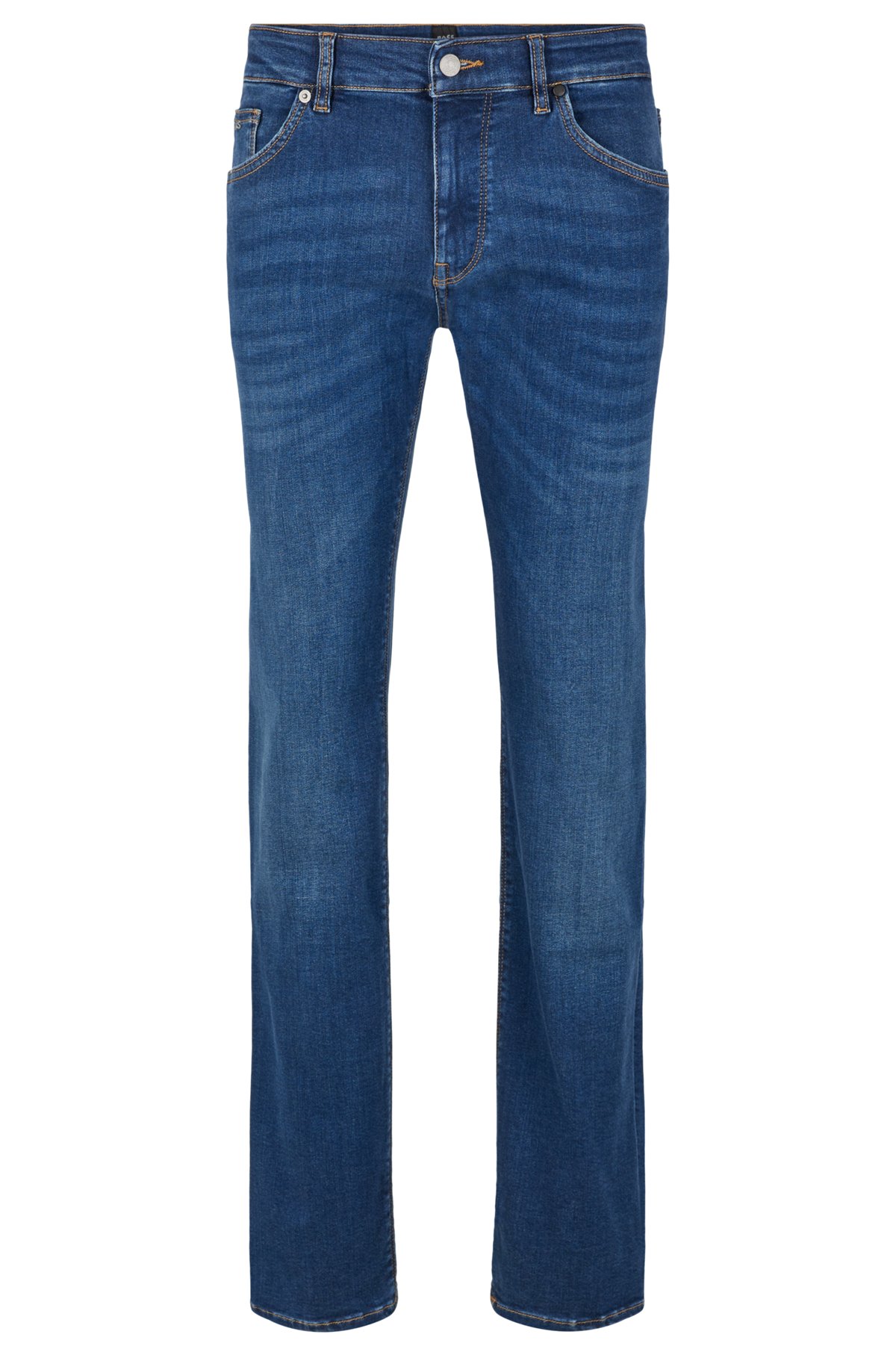 Regular-fit jeans in dark-blue cozy-stretch denim