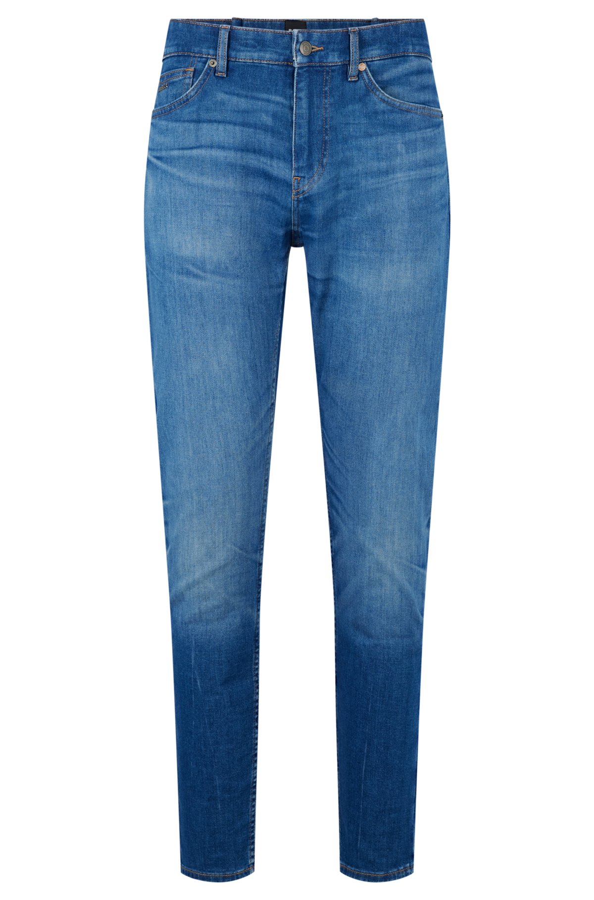 Slim-fit jeans in blue Italian stretch-cotton denim