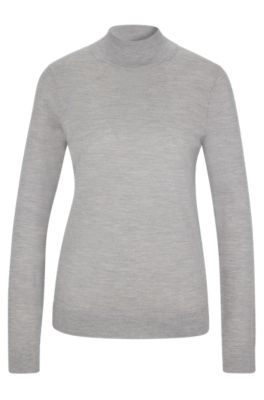 BOSS - Virgin-wool regular-fit sweater with mock neck