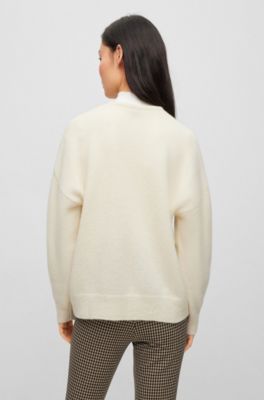 BOSS - Relaxed-fit V-neck sweater with alpaca and wool