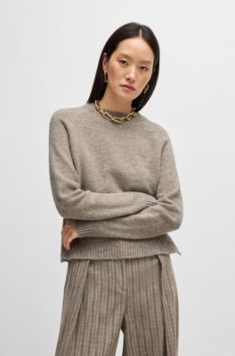 Crew-neck sweater in a regular fit, Light Grey