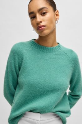 Crew-neck sweater in stretch fabric