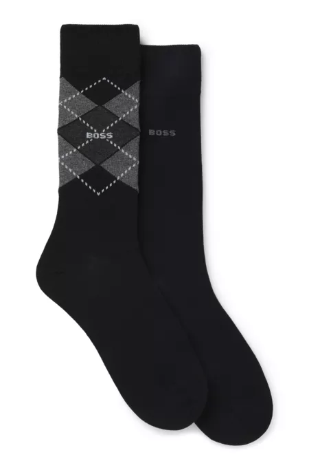 Two-pack of cotton-blend socks in a regular length