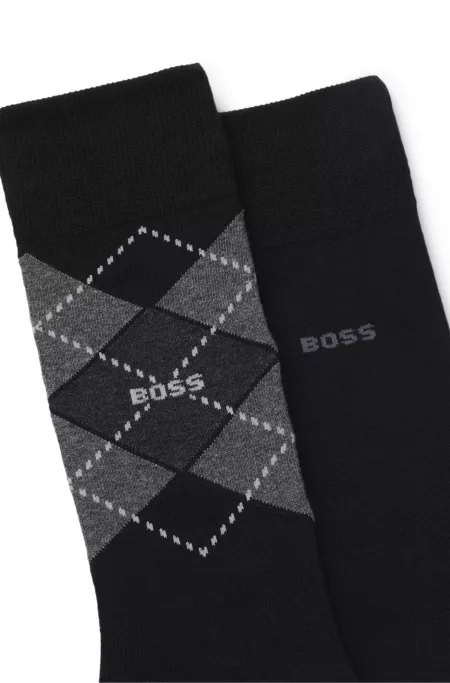 Two-pack of cotton-blend socks in a regular length