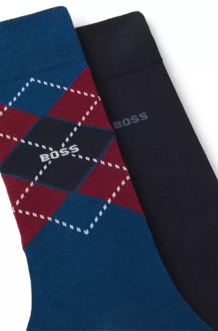 Two-pack of cotton-blend socks in a regular length