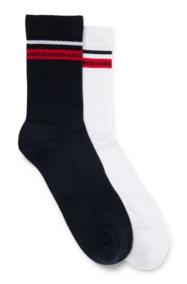 HUGO - Two-pack of quarter-length socks with logo tape