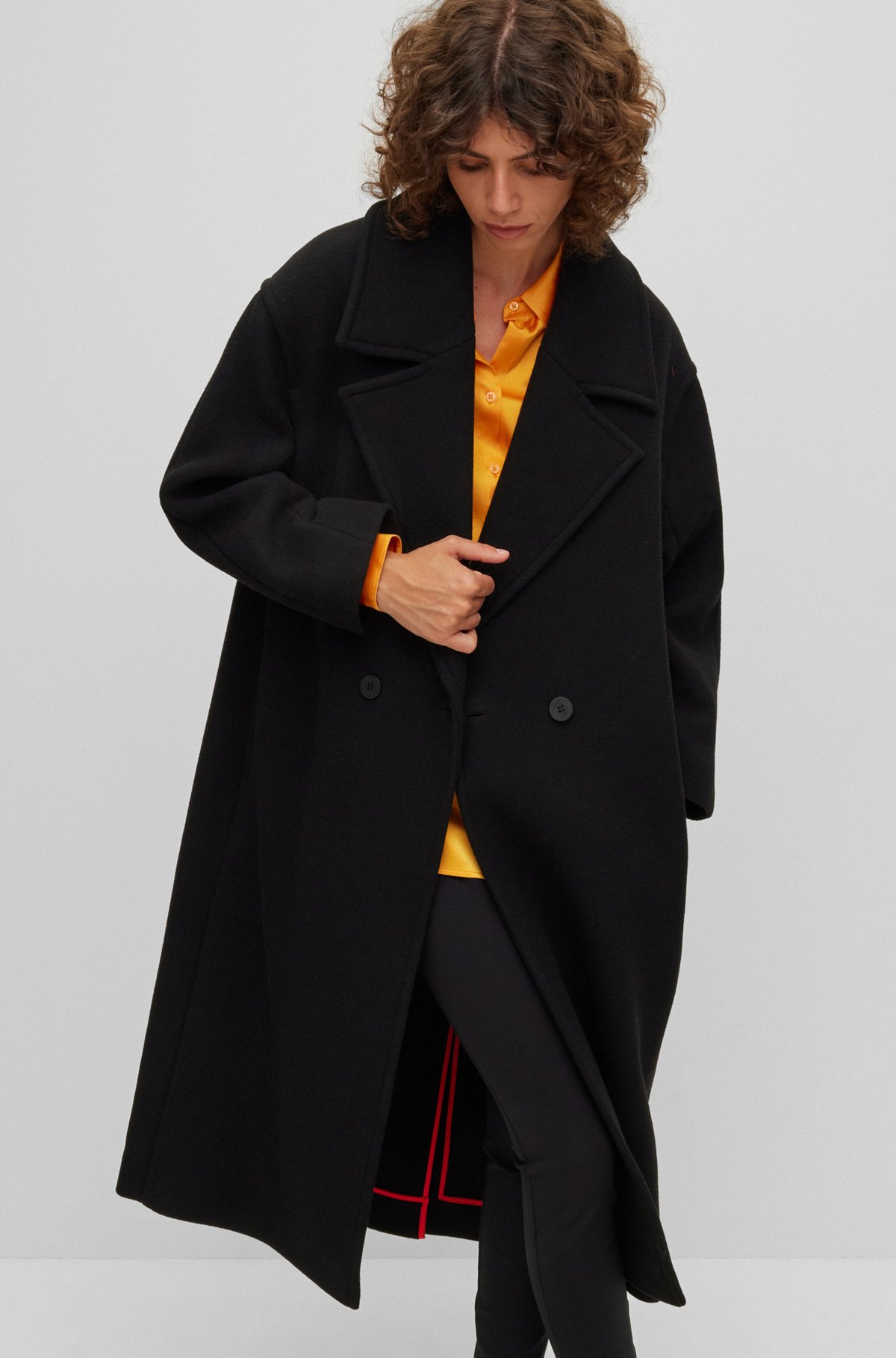 HUGO - Relaxed-fit formal coat in a wool blend