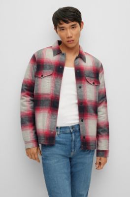 HUGO - Relaxed-fit button-down shirt in checked cotton flannel