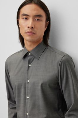 BOSS - Slim-fit shirt with flock-print monograms