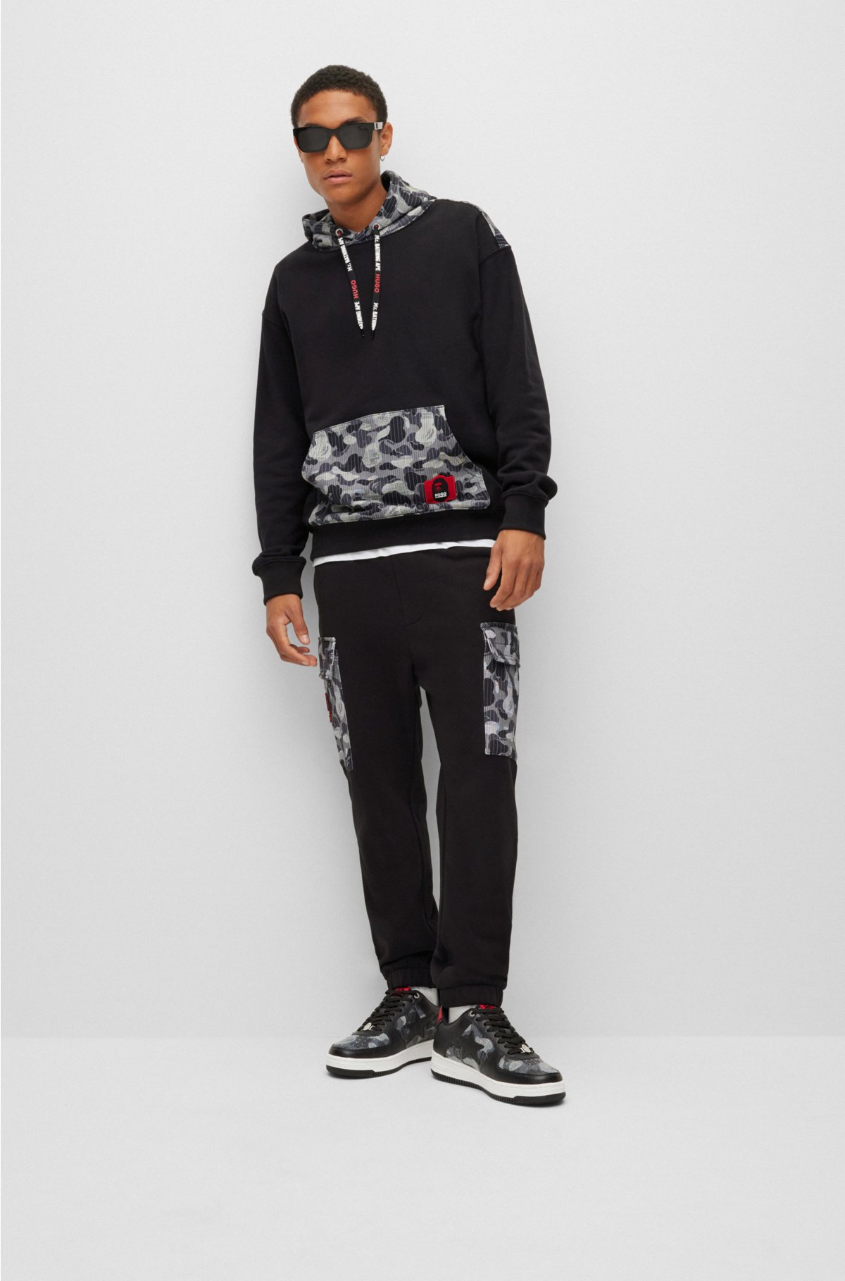 - tracksuit pattern bottoms HUGO Cotton-jersey with camouflage