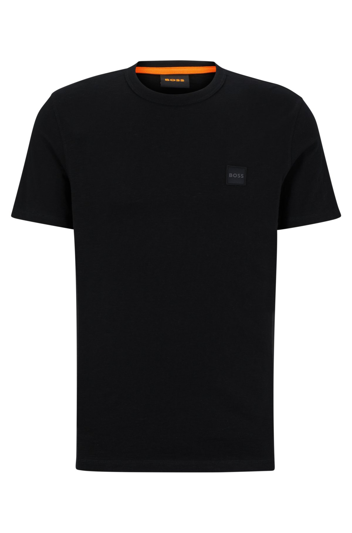 BOSS - Camiseta regular fit en punto de algodón con parche de logo