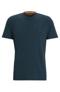 Cotton-jersey regular-fit T-shirt with logo patch, Light Green