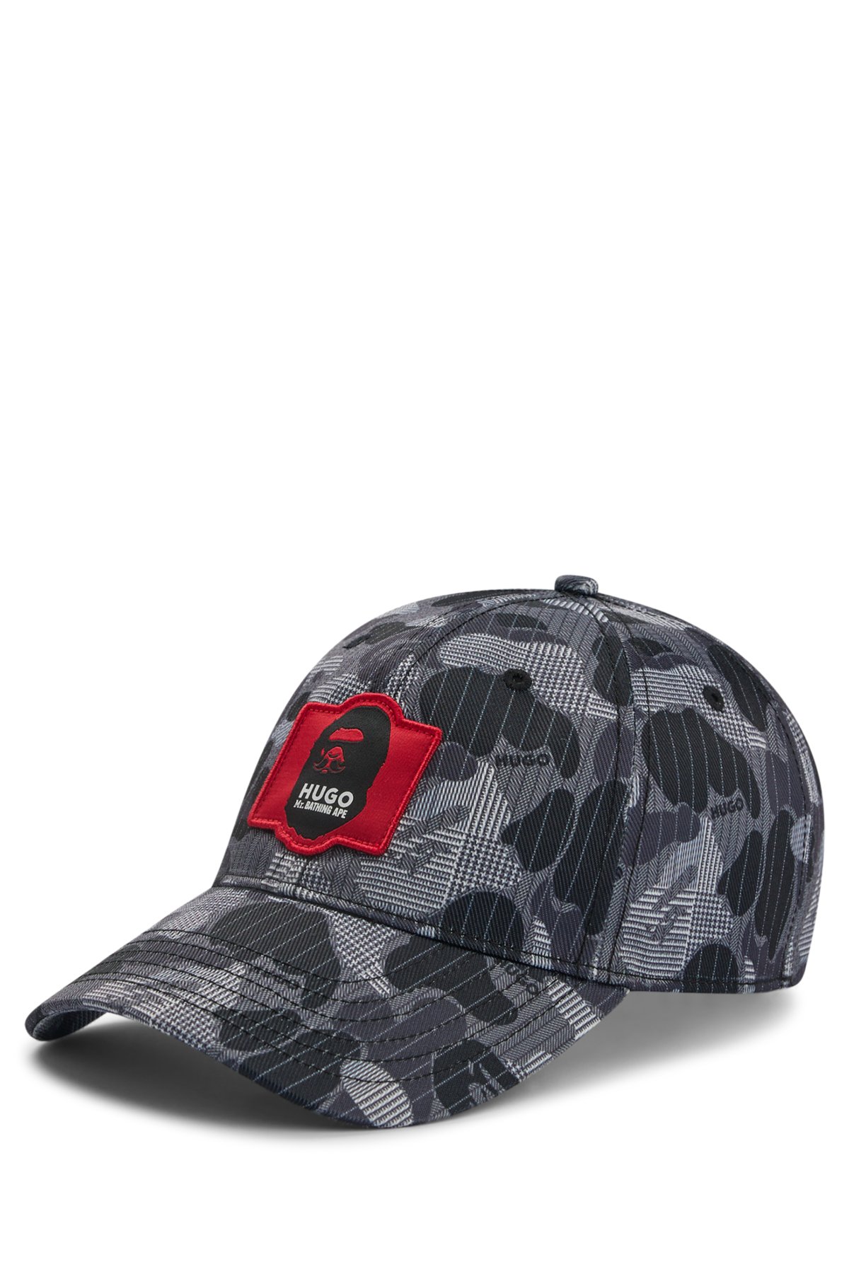 HUGO - Cotton-poplin cap with camouflage pattern and collaborative