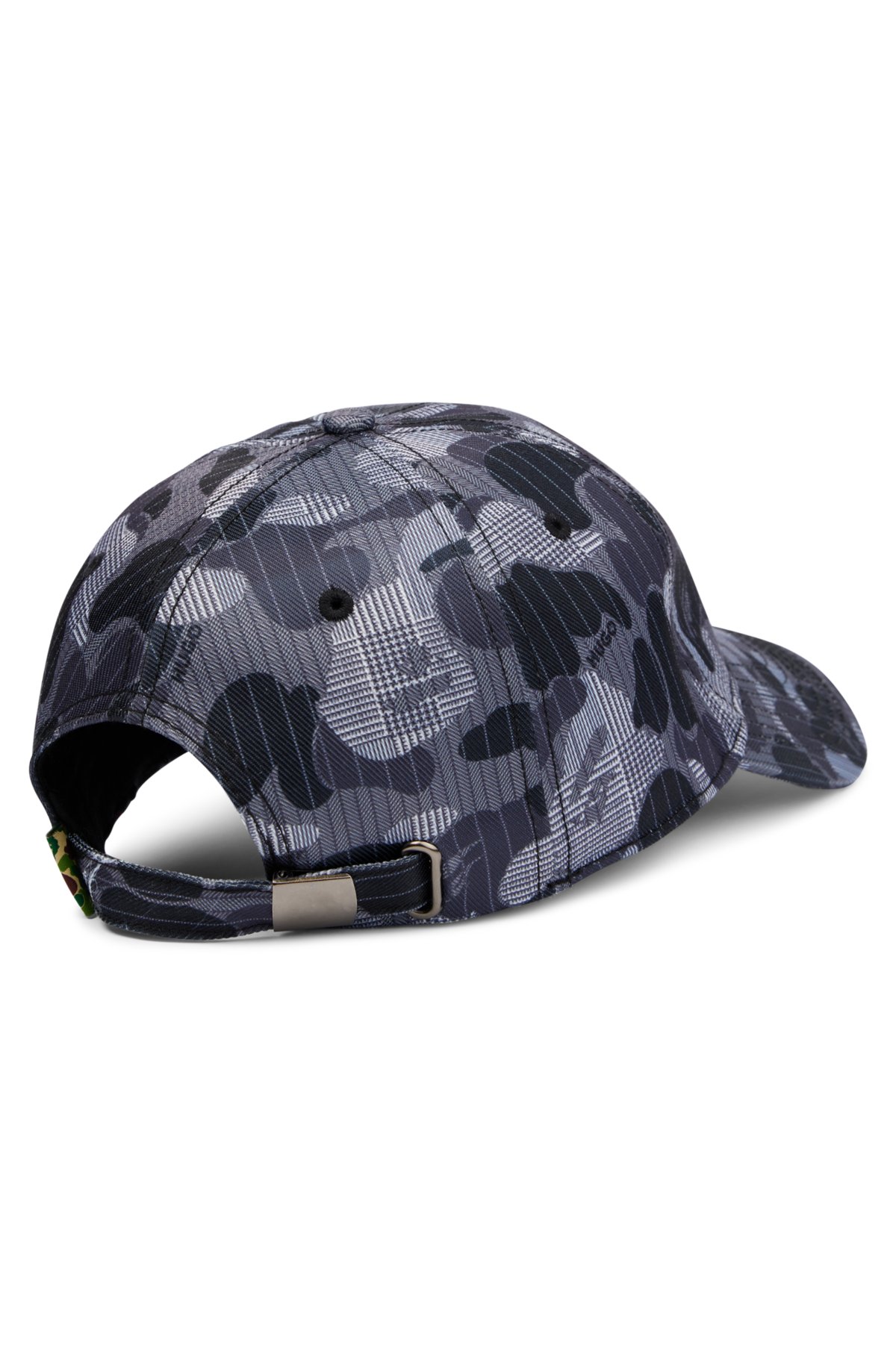 HUGO - Cotton-poplin cap with camouflage pattern and collaborative branding