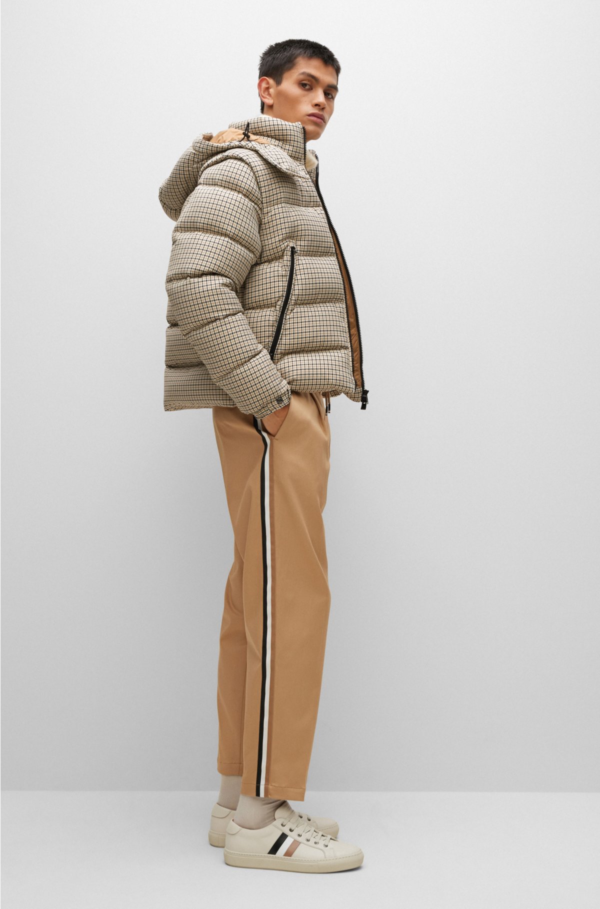 Cropped Monogram Puffer Jacket, Beige, Contact Seller for Other Sizes
