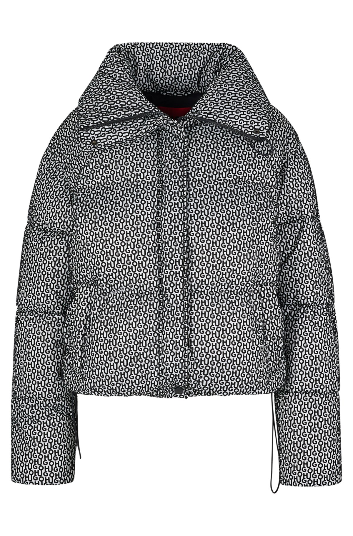 HUGO - Boxy-fit padded jacket with all-over monograms