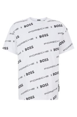 BOSS Porsche x BOSS patterned sweatshirt in interlock cotton