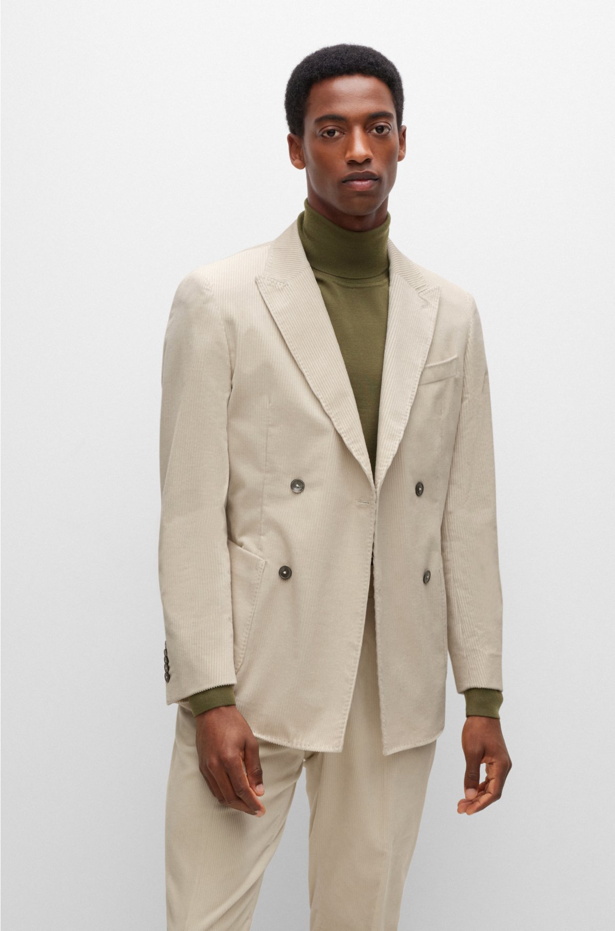 BOSS - Double-breasted coat in wool and cashmere