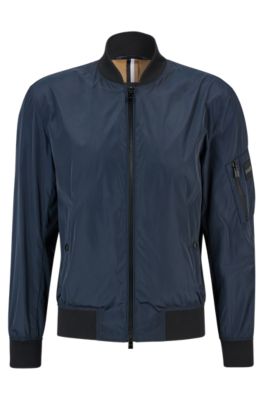 Hugo boss 2024 navy leather jacket