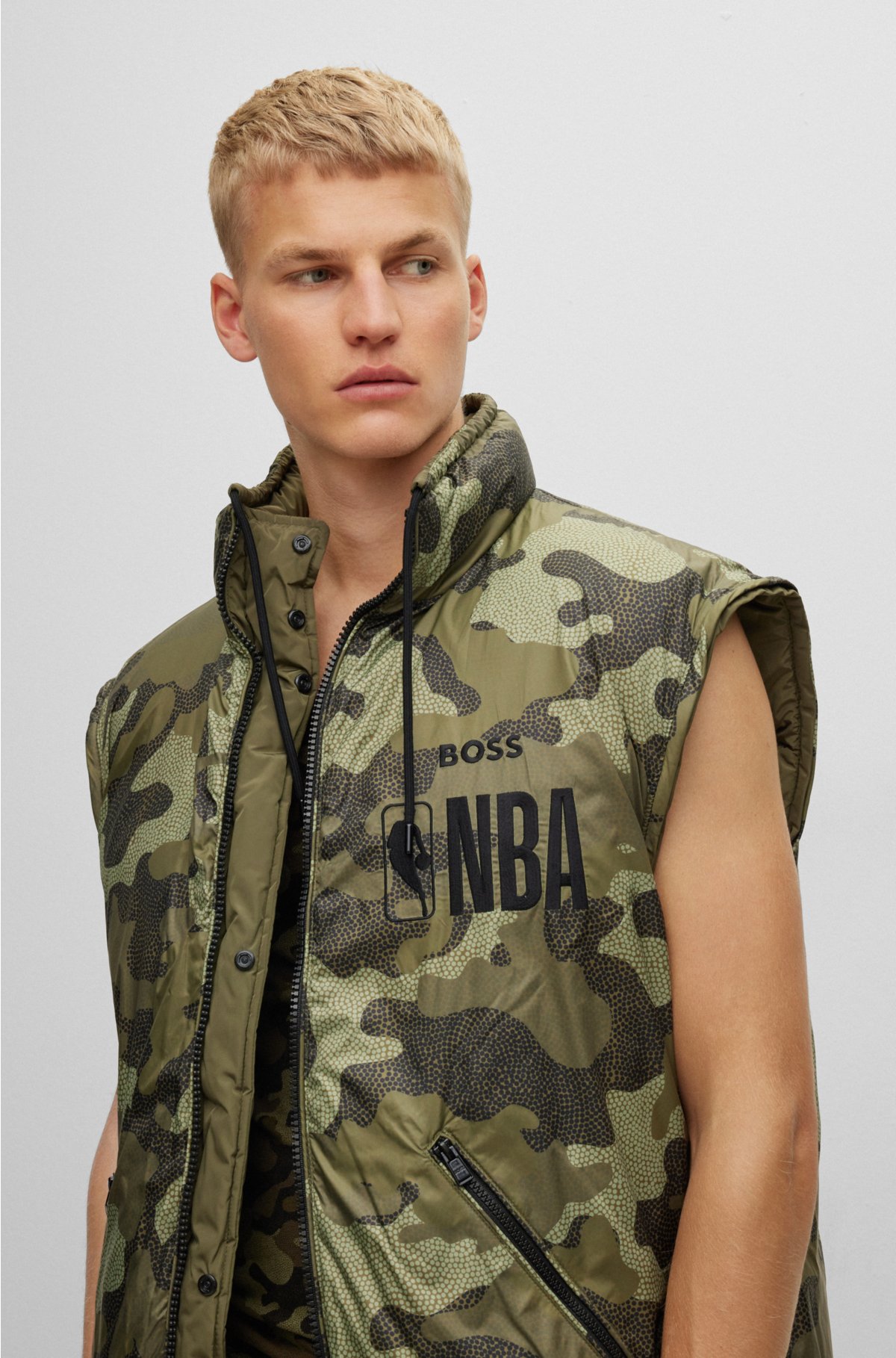 BOSS - BOSS & NBA reversible puffer jacket in oversize-fit