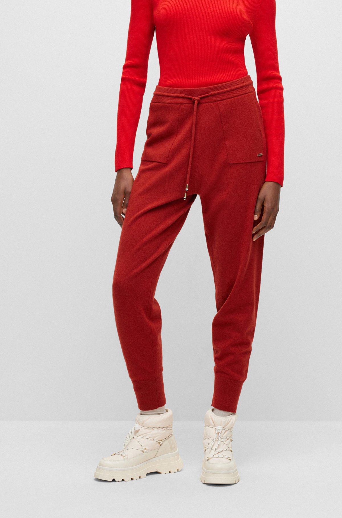 Relaxed-fit wool-blend tracksuit bottoms with logo detail