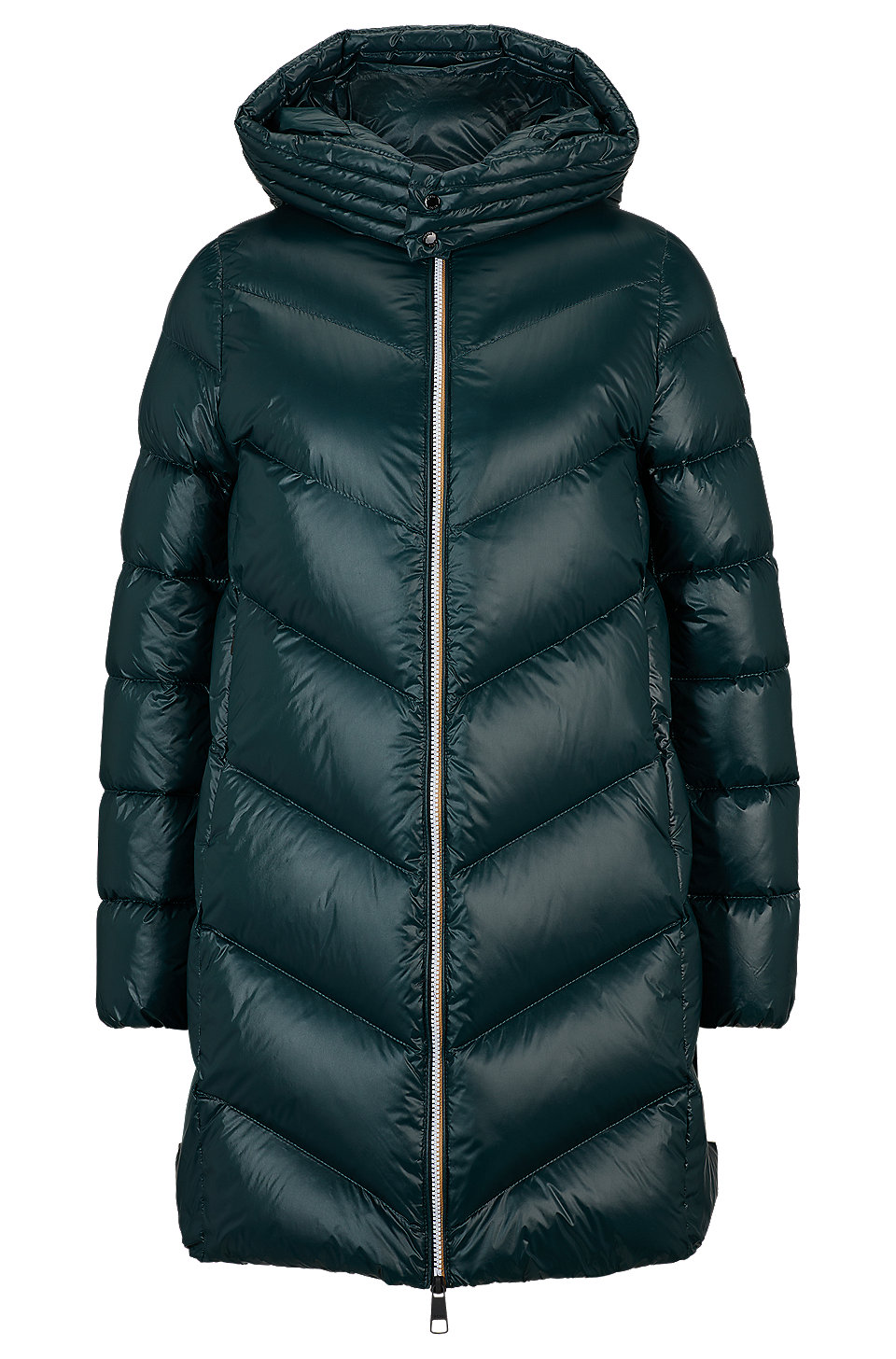 BOSS - Longline quilted down jacket with oversize hood