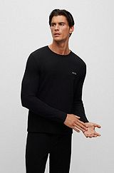  pajama T-shirt with embroidered logo, Black