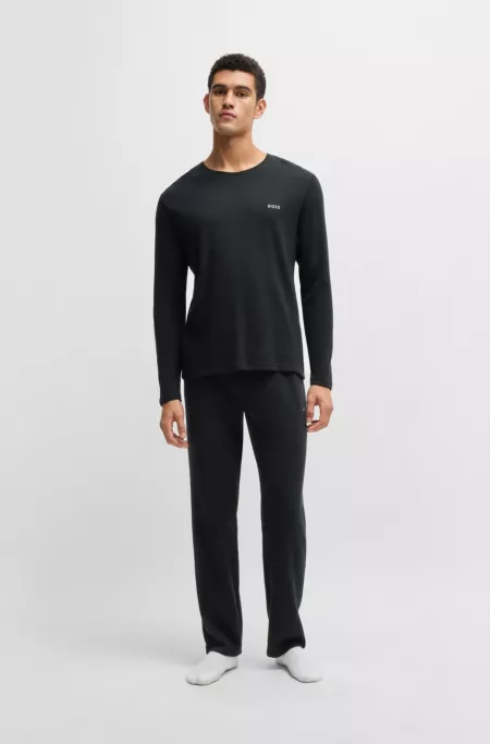 Pajama bottoms with embroidered logo