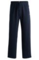 Waffle pajama bottoms with logo embroidery, Dark Blue