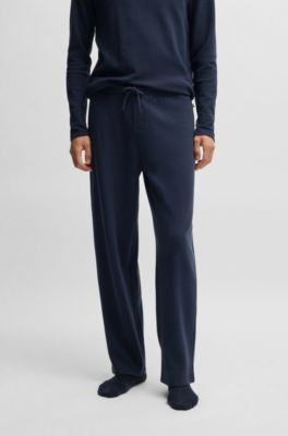 Pajama bottoms with embroidered logo, Dark Blue