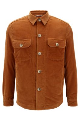 BOSS - Relaxed-fit overshirt in stretch-cotton corduroy