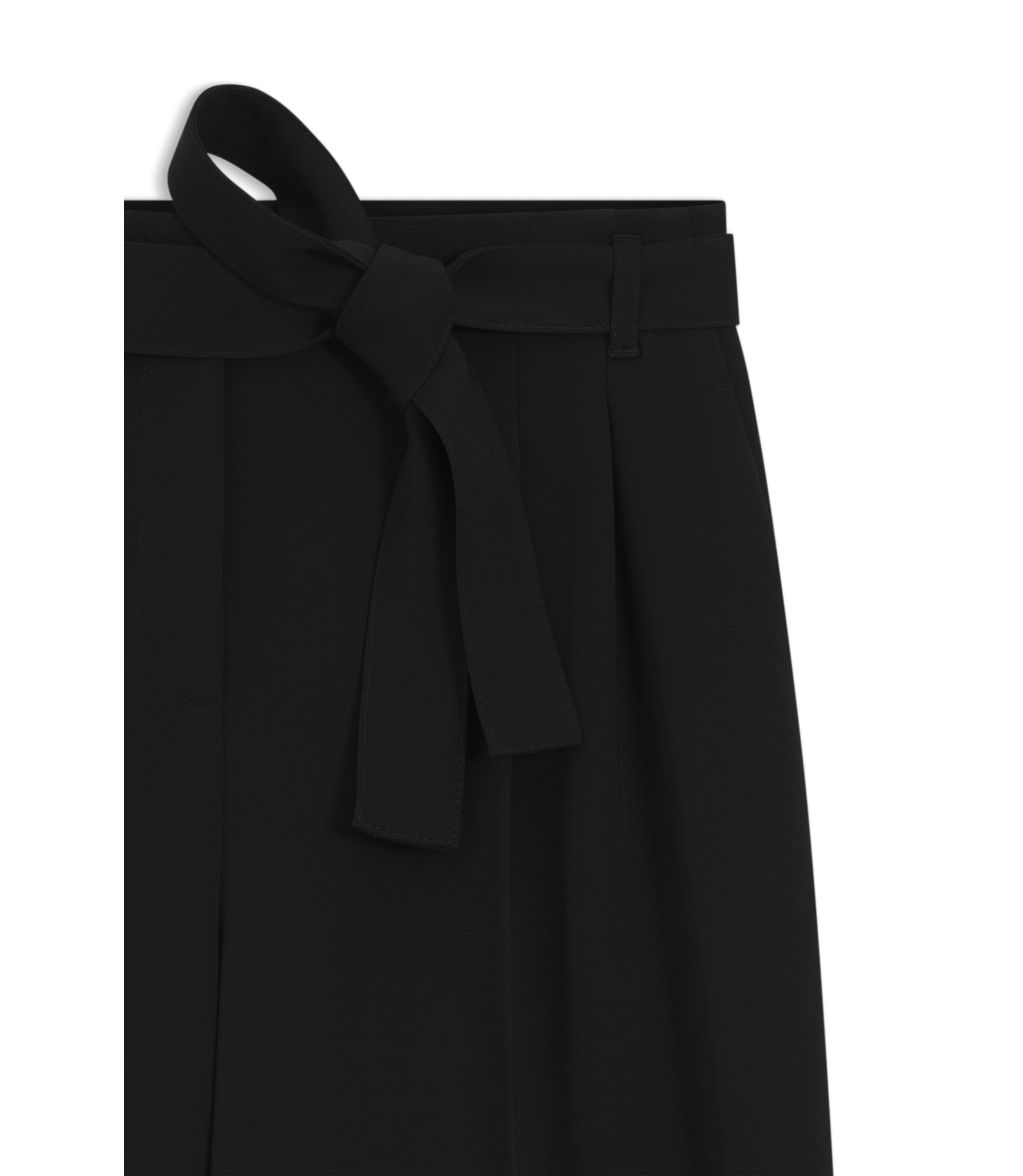 BOSS - Relaxed-fit trousers in crease-resistant crepe - Black