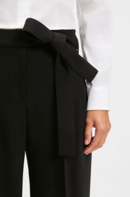 Relaxed-fit trousers crease-resistant crepe