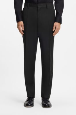 Slim-fit suit in performance wool serge, Black