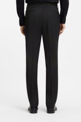 Slim-fit suit in performance wool serge, Black